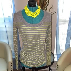 Take Out | Neon Striped Long Sleeve Knit Top